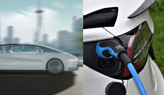E-Autos und Hybridfahrzeuge, die Lithium-Akkus enthalten