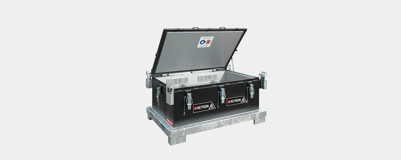 Open container for lithium batteries