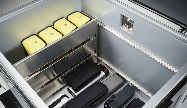 Lithium-ion batteries in a RETRON box
