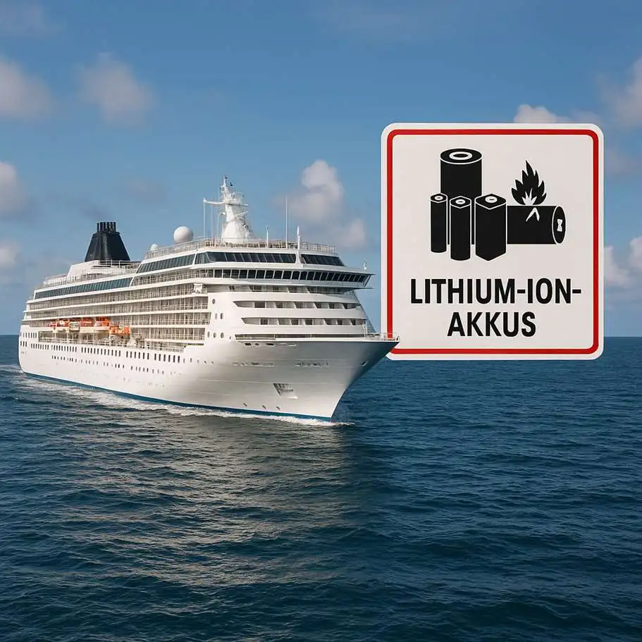 Cruise ship at sea: Lithium-ion batteries are considered dangerous goods for transport.